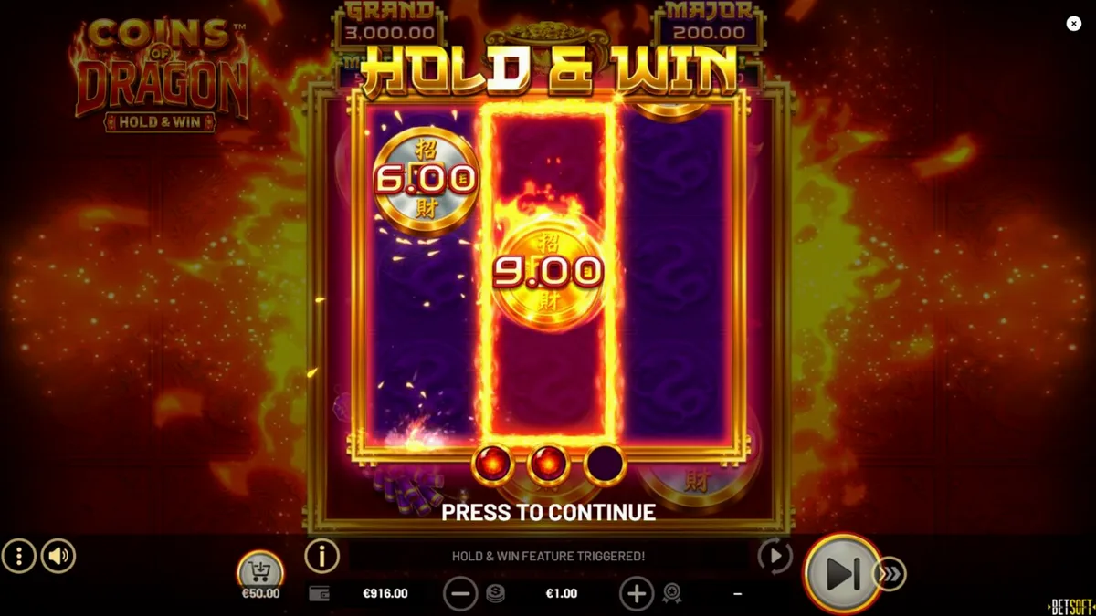 Tampilan visual slot Coins of Dragon dengan nuansa naga emas dan koin keberuntungan